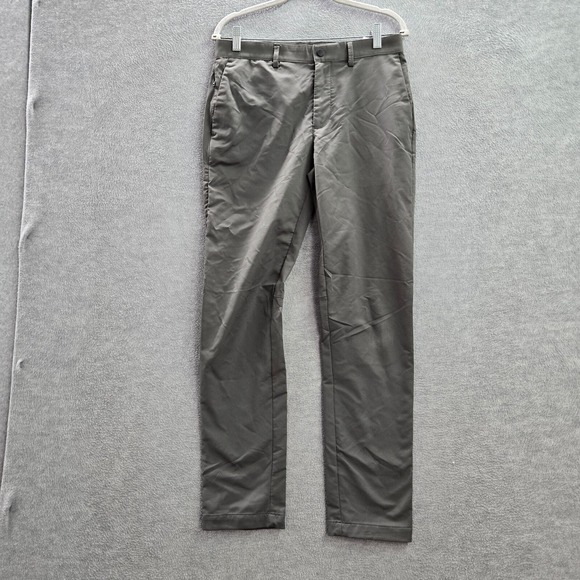 Banana Republic Men Pants 31x32 Gray Chino Slim Fit Straight Zip Pocket Mid Rise - Picture 1 of 12